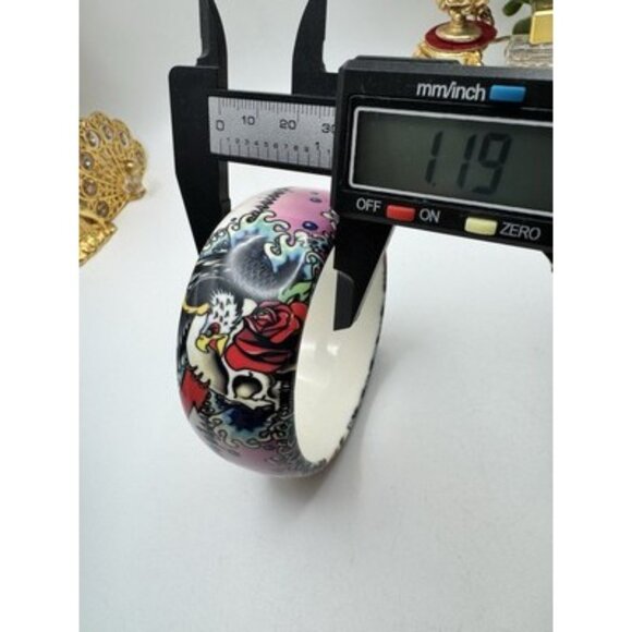 Eagle Passion Graphic Color Print Tatoo Style Lucite Bangle Bracelet Dragons - Picture 6 of 8